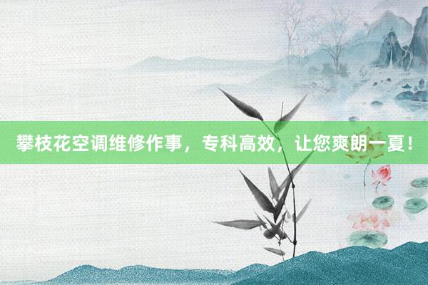 攀枝花空调维修作事，专科高效，让您爽朗一夏！