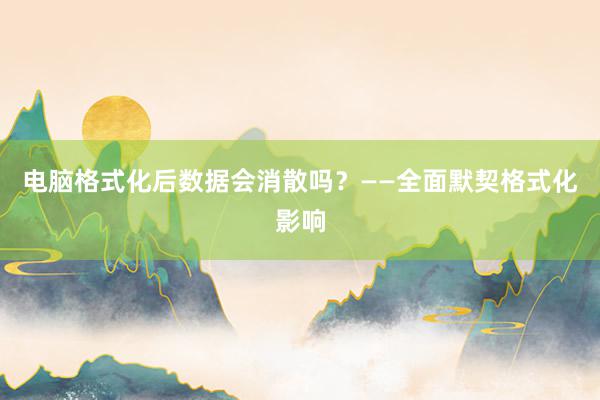 电脑格式化后数据会消散吗？——全面默契格式化影响